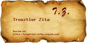 Trosztler Zita névjegykártya